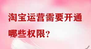 淘寶運(yùn)營(yíng)子賬號(hào)需開通哪些權(quán)限