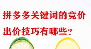 拼多多關(guān)鍵詞的競價出價技巧有哪些